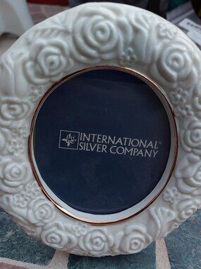 International Silver Company Ceramic Rose Picture Fram
